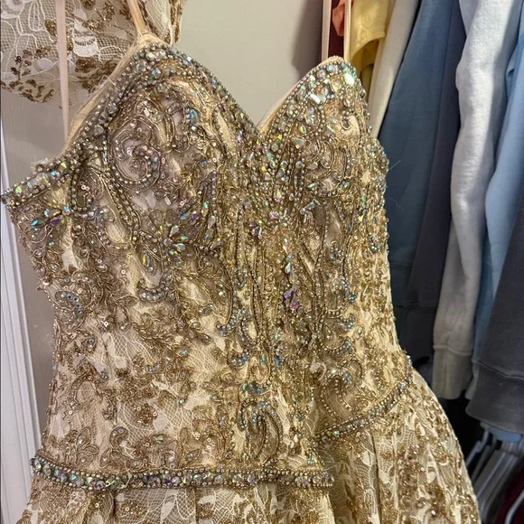 Elegant Gold Embellished Prom Dress, Sweet 16 is available for purchase on  au PAY Market - Imported Goods Online Store Co.Ltd. | au PAY Market -  Online Shopping Site